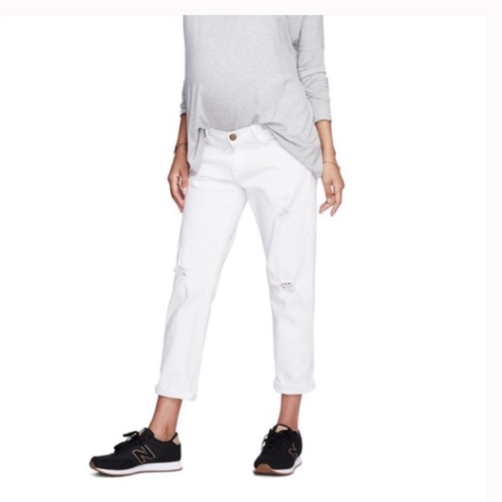 HATCH Current Elliot - The Boyfriend Maternity Jean - White - Size 28